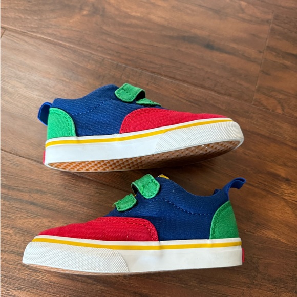 Vans Red and Blue Color Block Velcro Toddler Sneakers-Size 7 - Picture 9 of 11